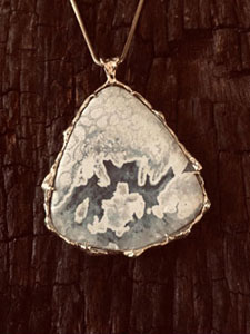 14 kt Antiguanite 44x40mm map of Antigua pendant with 1.2mm 18" Snake chain $1915 / $1475 without chain
