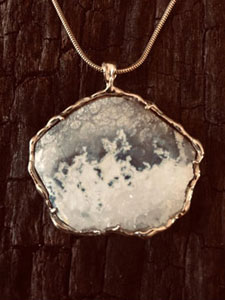 14 kt Antiguanite Crystal Pendant with 1.2mm 18" Snake chain $1315 / $875 without chain