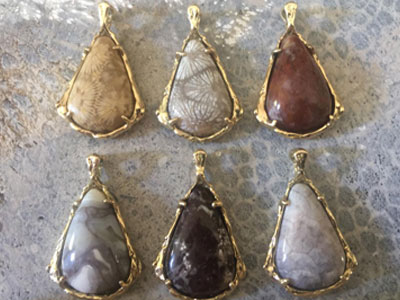 14 kt Antiguanite 16.5x11mm small pendants $325 each