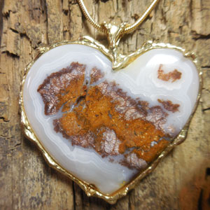 14 kt Antiguanite 45x35mm Heart shaped Pendant $975 without chain
